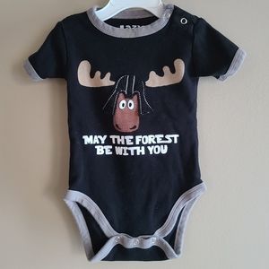 Black "May the forest be with you" short sleeved onesie/bodysuit